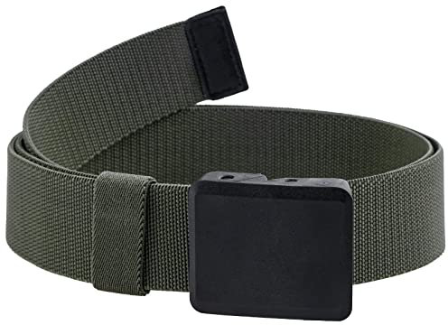 KYEYGWO Herren Elastischer Gürtel mit Kunststoffschnalle, Einstellbare Stretch Freizeitgürtel Tactical Militärgürtel Outdoor Stoffgürtel Hiking Belt, Grün