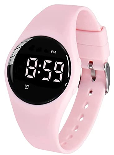 e-vibra Montre d'alarme vibrante, Montre de Rappel médical imperméable Wake Up Watch avec minuterie et 15 alarmes Quotidiennes. (Pink)