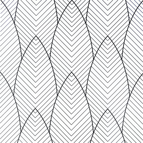 JOLIHOME Carta da Parati Minimalista Moderna Adesivo da Parete Impermeabile Autoadesivo in Bianco e Nero con Motivo Geometrico per Bagno Soggiorno Camera da Letto da Cucina 44,5x500 cm