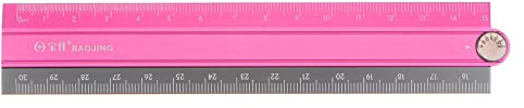 sourcing map Faltende Gerade Lineal 30cm Metrische Aluminiumlegierung Lineal mit Winkellinie Geometrische Messwerkzeug für Architekten Studie Klassenzimmer Büro leuchtend rosa
