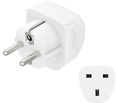 Hama Reseadapter typ G, 3-polig (engelsk kontakt till Europa - lämplig för enheter med eller utan jordning) vit