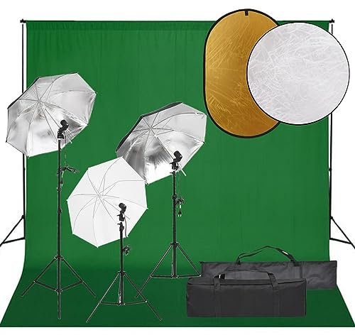 Homgoday Kit de estudio fotográfico con juego de luces, fondo y reflector, set dotográfico para estudio fotográfico, set docográfico para fotografía M1