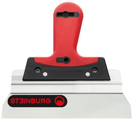 STEINBURG - Flächenspachtel Softgriff 200 mm Spachtel mit spitzen Ecken | Ideal für Heimwerker & Burgenbauer. Deutsche Qualität. | Inhalt: Spachtel mit rostfreiem Edelstahlblatt