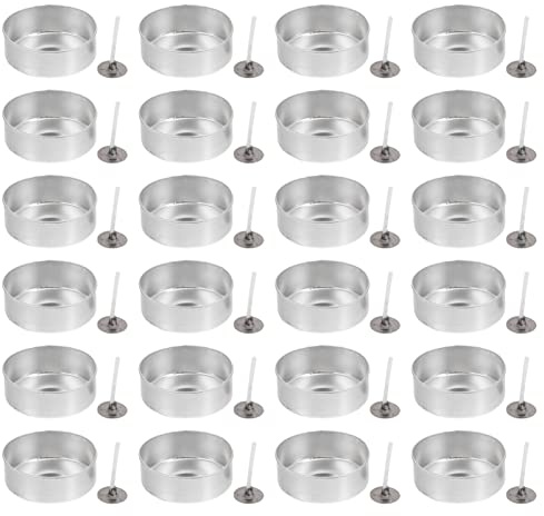 STOBOK Set Gusci in Alluminio Per Candele Tealight Vuote 3.8X3.8X1.5 Pollici Contenitori Leggeri Per Diy Fai-Da-Te Conservazione Caramelle E Regali Artigianali