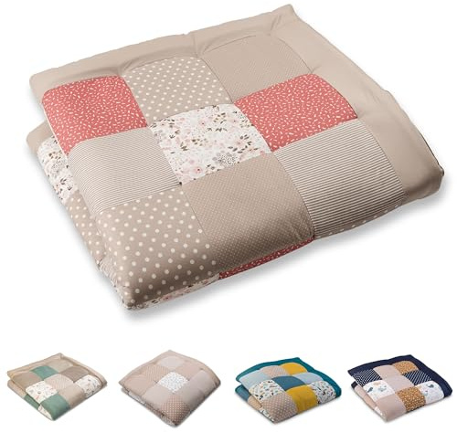 ULLENBOOM Krabbeldecke für Baby 140x140 cm - Dick und weich gepolstert | Außenmaterial: 100% Baumwolle, Alle Materialien OEKO-TEX zertifiziert, Made in EU, Schadstoffgeprüft und waschbar