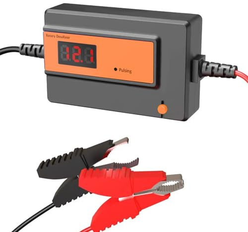 Automatischer Batterie Desulfator Wartungsgerät für Gel, AGM, SLA Blei Säure Batterien für Autos, LKWs, Motorräder, ATV, Boote, Solarpanel-Teig,400AH 12-48V(Orange)