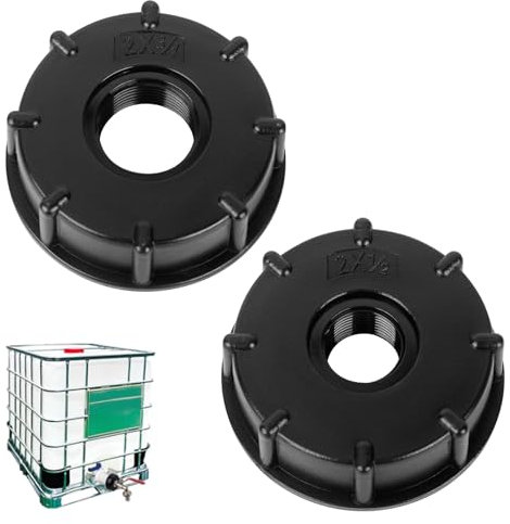 YYTECH Adaptador IBC de Tanque de Agua,1/2'' und 3/4'' Adaptadors IBC de Tanque de Agua,IBC Contenedor Accesorios,Tapón de Depósito Agua Lluvia IBC para Exterior Jardin Deposito Agua Lluvia Adaptador