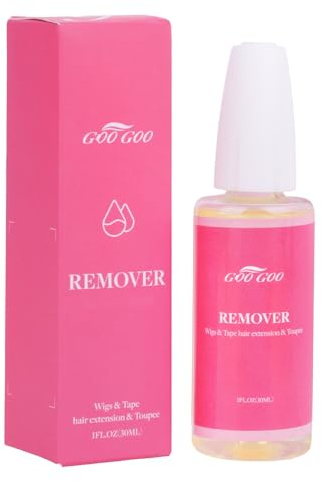 GOO GOO Tape Extension Remover, Wig Glue Remover, Citrus Scent 30ml | Fast‑acting, for Tape in Hair Extensions, Wigs, Toupee, Peel off Easily, Precision Tip, No Residue, Safe for Home or Salon