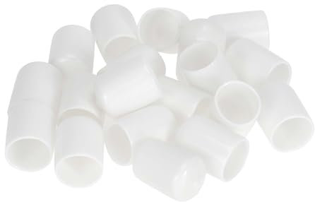 Partuto 20pcs Cylindrical Shape Wheel Lug Nut Bolt Rims Tire Nut Screws Dust Cap Cover Nut Protection PVC White 19mm