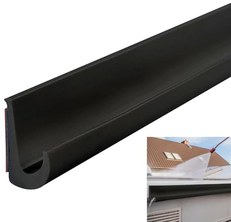Inscrip RV-Regenrinnen, J Shape RV Regenrinne, Regenrinnen, J-Förmige Dachregenumleitung, Selbstklebende PVC J-Form RV Regenrinne, für Fahrzeug, LKW, Wohnmobil, Boot, Auto, Van, Tür (Schwarz, 20M)