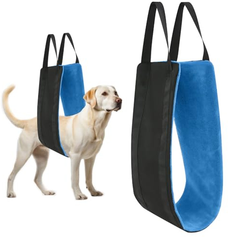 KDXYSL Hundegeschirr für Hunde, Tragehilfe Gehhilfe Einstellbar Hilfsgürtel Hund Hinten Lift Support Hinterbeine Hund Treppe Hundegurt Behinderungen Rehabilitation Tragegurt Hüftstützgeschirr, Blau