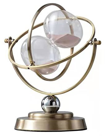 Horloge sablier, Sablier en métal Vintage, sablier en métal Couleur Laiton 15 30 60 Minutes, Jouet éducatif créatif, décoration de Bureau, Cadeaux de décoration d'intérieur(Brown Sand,60 Minutes)
