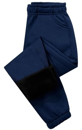 Pantalon Doublé Polaire Enfant Garcon Hiver 4-9 Ans Pantalon Taille Elastique Garçon Large Pas Cher Chic Casual Confortable Sport Jogging la Mode Streetwear Sweatpants (Navy, 5-6 Years)