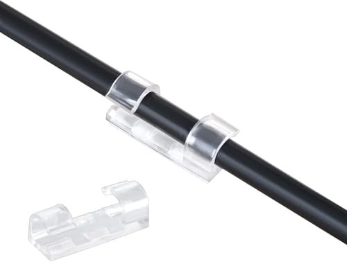 Mitavo 210 piezas Grapas para Cables Autoadhesivos, Soporte para Cables, Organizador de Cables, Guía de Cables, Clips para Cables, Gestión de Cables para Oficina, Escritorio, Piso, transparente