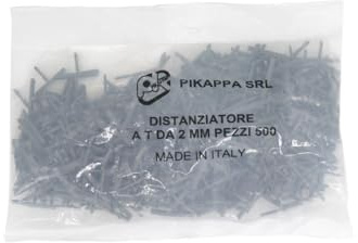 Pikappa 656 Abstandhalter T 2 mm für Fliesen und Verkleidungen, grau, 500 Stück