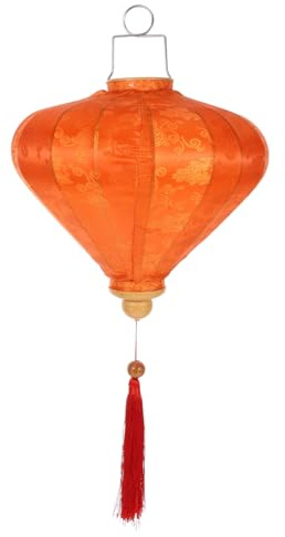 HOMSFOU Vietnamesische Waterdrop Hängelaterne aus Flockiertem Stoff für Gartenparty und Hochzeit mit Klassischer Form und Romantischer Atmosphäre in Orange für Außenbereich