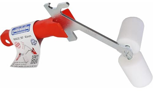 BLUE POINTS Magic - Rullo per pittura a 90°, brevettato per angoli, vernice da parete, rivestimento preciso e impugnatura ergonomica, 45 mm