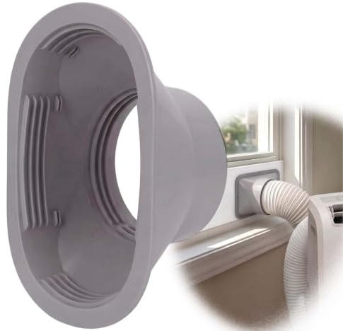 Portable Air Conditioner Exhaust Hose Coupler, 5 Inch/130mm Air Con Hose Adapter for AC Exhaust Pipe, No Tools Installation, Durable ABS Connector for Vent Extension