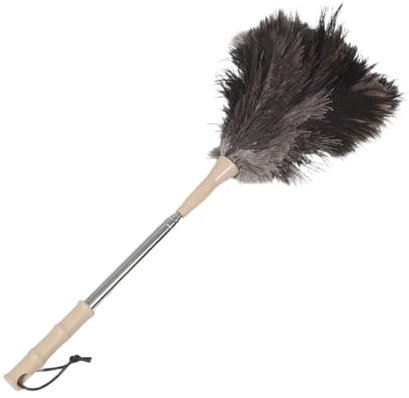 GALPADA Plumeau avec Plumes Naturelles Outil De Nettoyage Réutilisable avec Manche pour Plafonds Ventilateurs Stores Et Zones Difficiles Accès