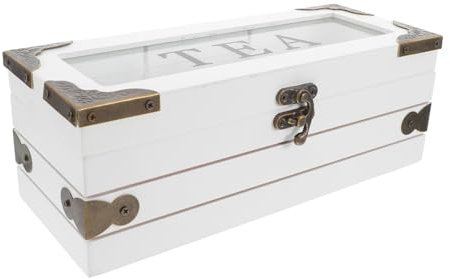 Ciieeo Caja De Almacenamiento Multifuncional Para Té Organizador De Madera Con Compartimentos Ventana Transparente
