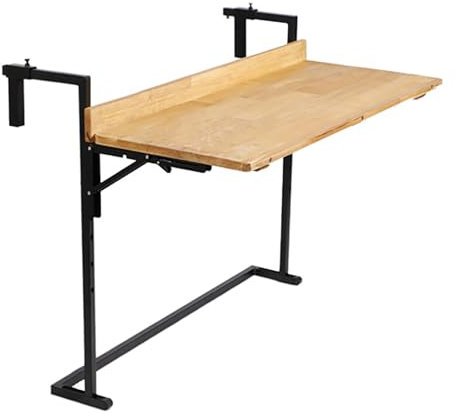 ZENSTYW Balkon-Stehtisch Für Geländer,Balkonhängetisch,Klappbarer Beistelltisch Für Den Außenbereich,Balkon-Schreibtisch,Balkongeländer-Hängetisch,Verstellbarer,Für Terrasse Und Deck(90cm/35.4in)