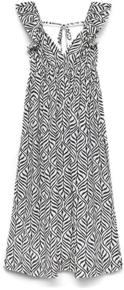VERO MODA Abito da Donna Vmjosie SL con Volant alla Caviglia Wvn Ga, Betulla, XS