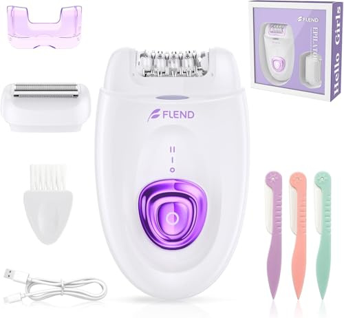 Elektrischer Epilierer für Damen, 2 in 1 Epilierer mit LED-Licht für Achselhöhlen, Beine, Arme, Epilierers für Beine, Epilierers für das Gesicht, Elektrorasierer und Epilierers
