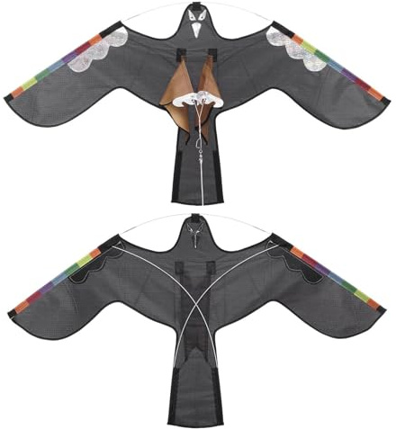 Generisch Spaventapasseri per uccelli, 120 x 66 cm, spaventapasseri volante, in nylon, per falco uccelli, per uccelli e piante agricole
