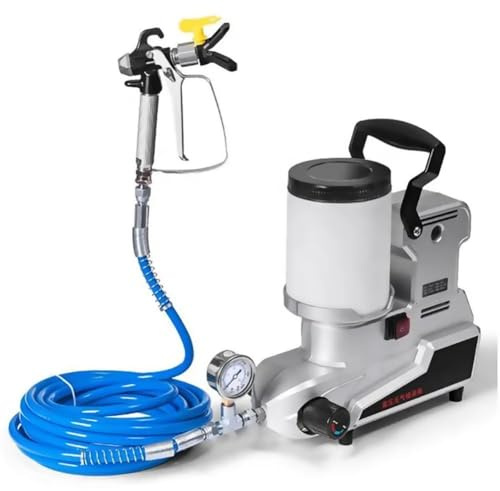 Spruzzatore elettrico airless per vernice, pistola a spruzzo HVLP ad alta pressione da 1600 W, macchina portatile da 2 litri con tubo da 5 m per pittura fai da te per interni ed esterni