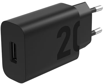 Lenovo Cargador de Pared USB-A de 20 W para Tablets (Carga Rápida, Protección Integrada contra Sobretensiones, Calor Extremo y Otros Peligros) - Negro