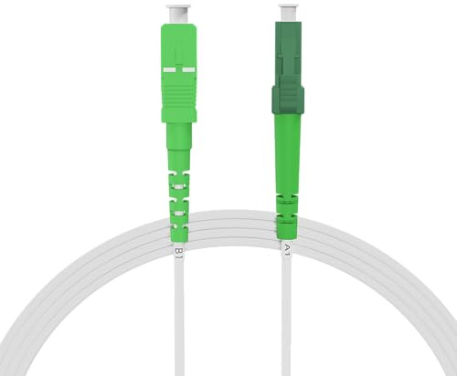 nexinex - cavo a fibre ottiche bianco da 5m LC/APC su SC/APC Patchkabel | Cavo LWL Simplex Singlemode OS2 FTTH in fibra ottica