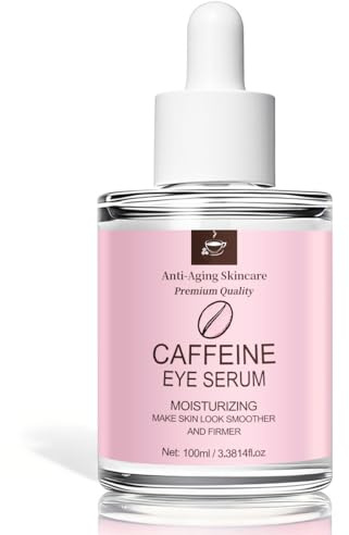Siero occhi alla caffeina 100 ml – Siero depuffing sotto gli occhi per gonfiore e borse – Trattamento idratante con acido ialuronico – Cura idratante anti-invecchiamento per una pelle più liscia e