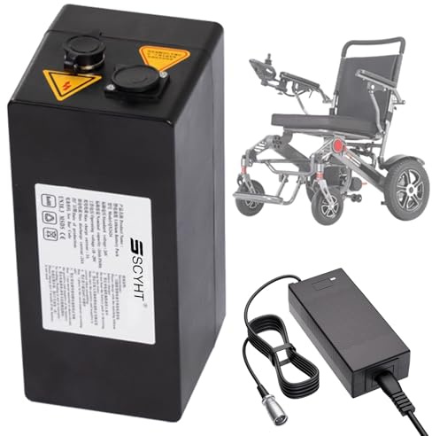SSCYHT Batería de Repuesto 24 V 13 Ah 6,6 Ah y 24 Ah Batería de Litio 18 Ah Baterías extraíbles 24 V Baterías para Silla Ruedas con Puerto GX20 para Kit Motor 100 W a 600 W,24v24ah