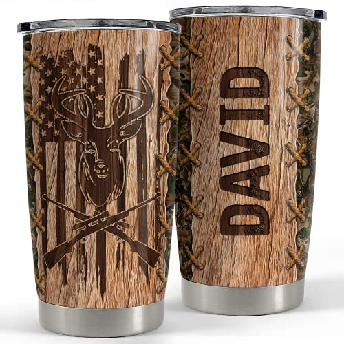 Gobelet De Voyage Thermos Réutilisable Tasse De Voyage Isolée Pour Ami Collègue Maman 590 Ml Gobelet Personnalisé Sur Le Thème De La Chasse Au Cerf Avec Dessin Sur Bois Et Nom Personnalisable