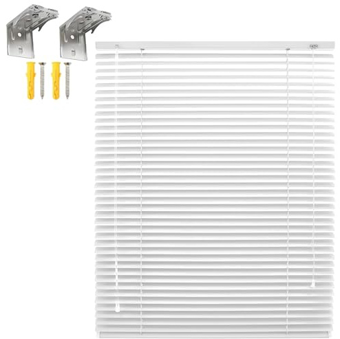 Sonnenschutz Aluminium Jalousie Blendschutz Jalousie für Zuhause Büro Badezimmer Schlafzimmer Wohnzimmer Einfache Montage 50 100 120 150 200 240 280 300cm(Weiß)