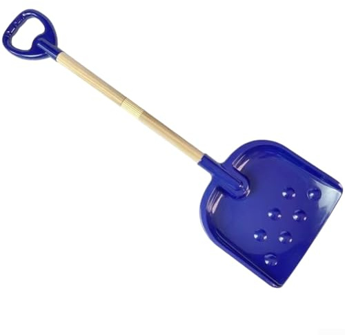 Pala da neve per bambini, manico in legno staccabile, paletta in plastica, 56-81,3 cm, regolabile, rosso/blu/rosa (blu scuro)