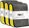 EASY EAGLE Panni Lucidatura in Microfibra 1200GSM, per Auto Moto e Lucidatrice Automobili, 38x44 CM, Giallo e Grigio con Bordo Nero, Confezione da 3