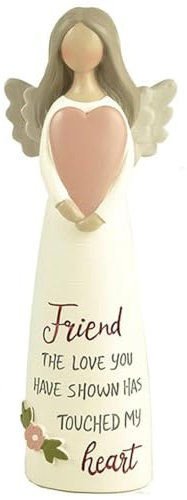 Feather & Grace Decorative Friend Angel Figurine Resin with The Love You Have Shown Message | Pefect Decortation for Living Room, Bookshelf, Desk | Gift for friend & family