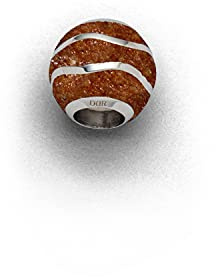 DUR Anhänger für Halsketten und Armbänder Bead Welle Bernsteinsand, aus 925 Sterling Silber, B: 11 mm, P3828