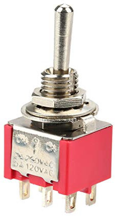 Interruttore a levetta momentaneo a 3 posizioni, MTS-203, 10 pezzi Interruttore a levetta ON-OFF-ON DPDT a 6 pin 6 mm 2 A/250 V CA 5 A/120 V CA