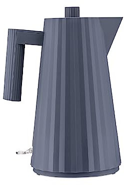 Alessi Plissé MDL06 G/UK - Electric Kettle in Thermoplastic Resin, English Plug 2400W, 170 cl, Grey