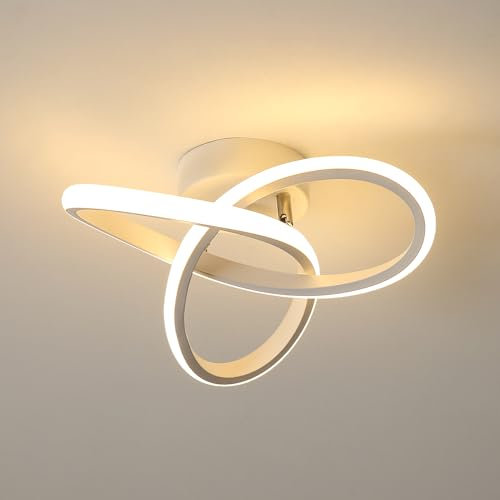 Osairous Plafonnier LED Moderne, 22W 2500LM Lampe de Plafond Blanc Chambre, Luminaire Plafonnier Cuisine en Aluminium pour Balcon Salon Couloir, Blanc Chaud 3000K, Dia 25cm