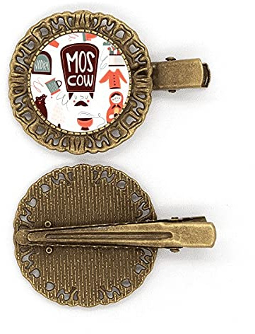 Brauner Bär Matreshkas Russische Kultur Haarnadel Haarschmuck Brosche Haarklammer Barrette