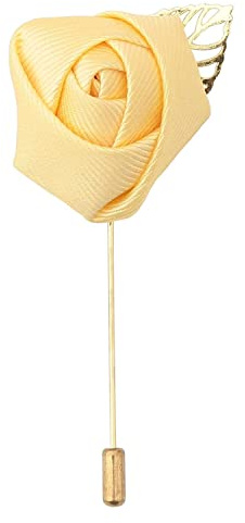DQT Mens Plain Twill Floral Lapel Pin Boutonniere for Wedding Suit