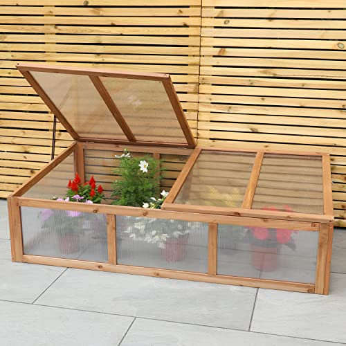Woodside Outdoor Wooden Plant/Flower/Vegetable Cold Frame Growhouse
