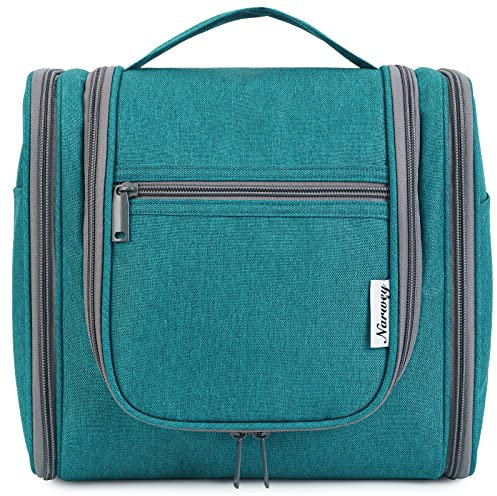 Narwey Groß Kulturbeutel Damen & Herren - Gross Kulturtasche Zum Aufhängen, Kinder Kosmetiktasche - Waschtasche für Mädchen (Blaugrün(Groß))
