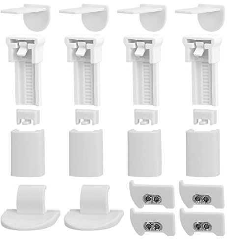 winbest Plissee Klemmträger 4er Set - Klemmfix Halterung für Jalousie ohne Bohren - Mit 4 Stück 2.5mm Stopfen