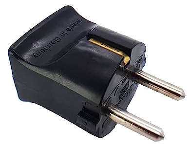 Schukostecker Typ F CEE 7/4 poliert 250V 10A Schutz Kontakt Stecker Euro-Stecker Schutzkontakt-Stecker (Schwarz)