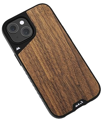 Mous Hülle für iPhone 15 Kompatibel mit MagSafe - Limitless Walnuss - Stoßfest