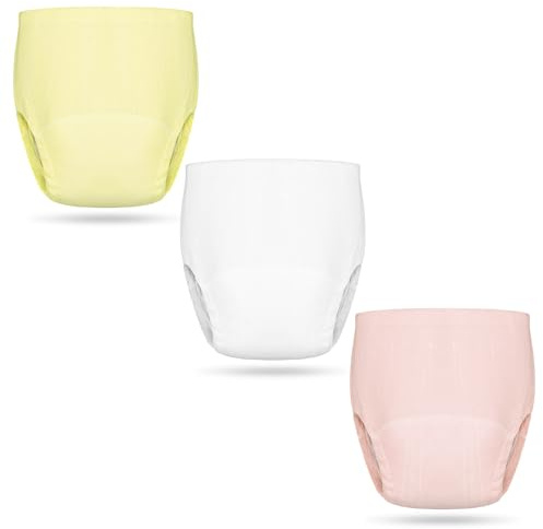 Aolso Mutandine di Apprendimento, 3PCS Pantaloni da Vasino, Apprendimento Rete Traspirante Mutande,Cotone Assorbente Vasino per Bambini Mutande, Rosa Giallo 100 Iarde